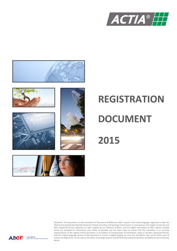 Thumbnail ACTIA Group Universal Registration Document 2015