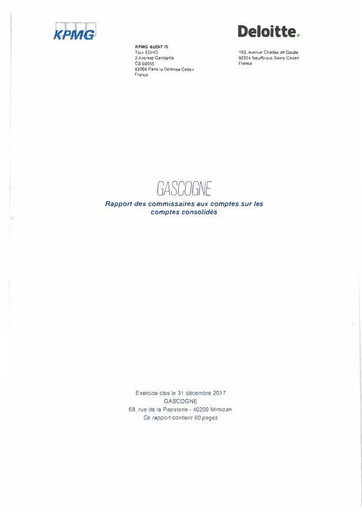 Thumbnail Gascogne Groupe Financial Statement 2017