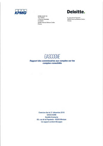 Thumbnail Gascogne Groupe Financial Statement 2018