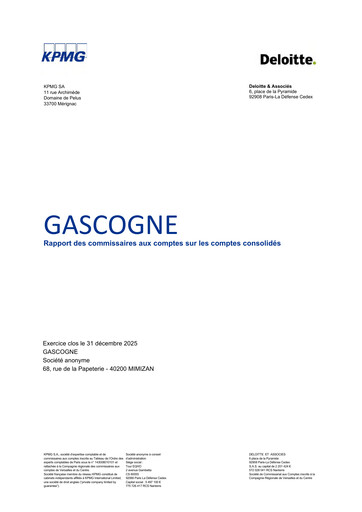 Thumbnail Gascogne Groupe Financial Statement 2025