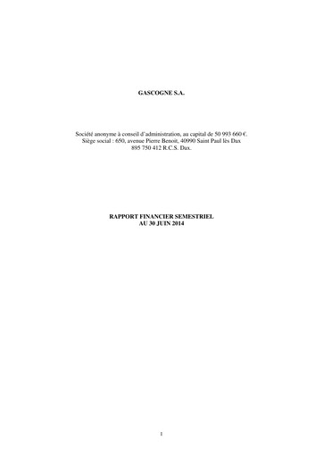 Miniature Gascogne Groupe Rapport semestriel 2014-h1