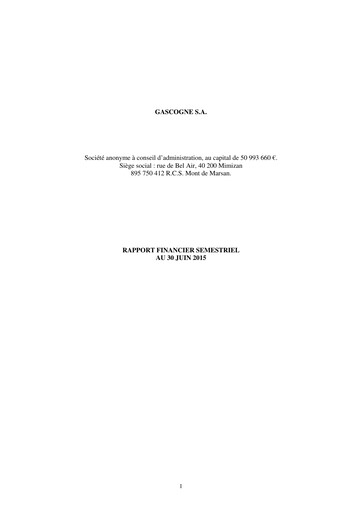 Miniature Gascogne Groupe Rapport semestriel 2015-h1