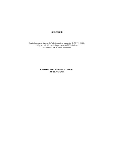 Miniature Gascogne Groupe Rapport semestriel 2017-h1