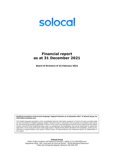 Thumbnail Solocal Group Financial Report 2021