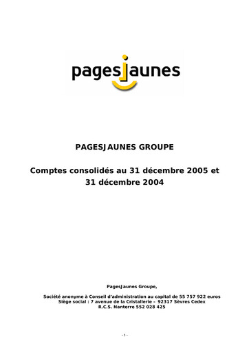 Thumbnail Solocal Group Financial Statement 2005