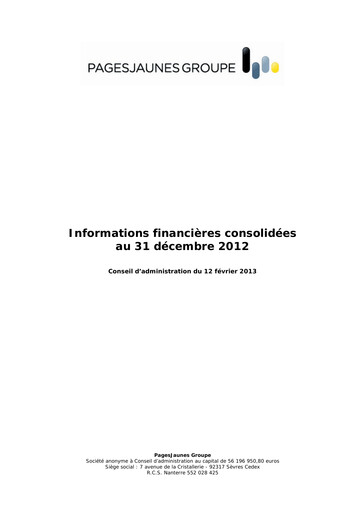 Thumbnail Solocal Group Financial Statement 2012