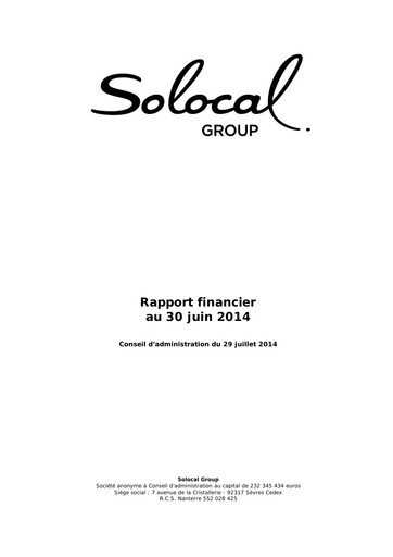 Thumbnail Solocal Group Half-year Report 2014-h1