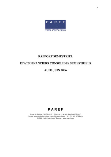 Thumbnail Paref SA Half-year Report 2006-h1