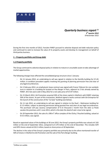 Thumbnail Paref SA Quarterly Report 2012-q3