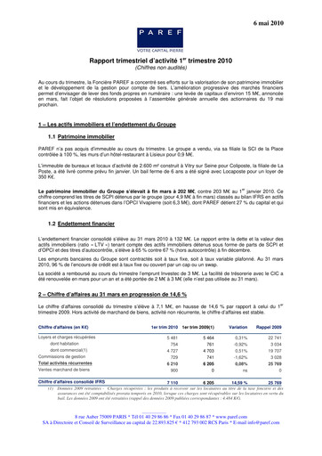 Vorschaubild Paref SA Quartalsbericht 2010-q1