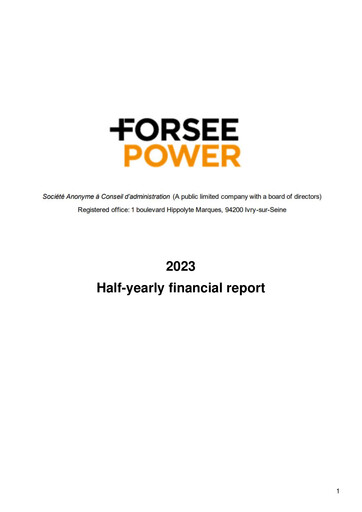 Thumbnail Forsee Power Half-year Report 2023-h1