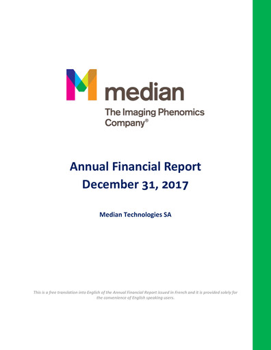 Thumbnail Median Technologies SA Annual Report 2017