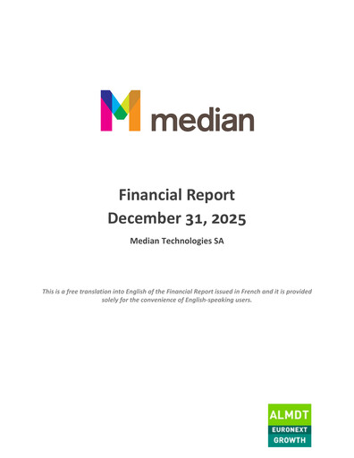Thumbnail Median Technologies SA Annual Report 2025