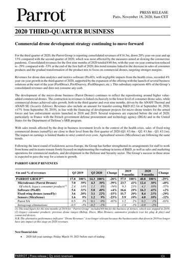 Miniature Parrot S.A. Rapport trimestriel 2020-q3