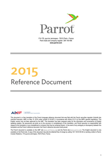 Thumbnail Parrot S.A. Universal Registration Document 2015