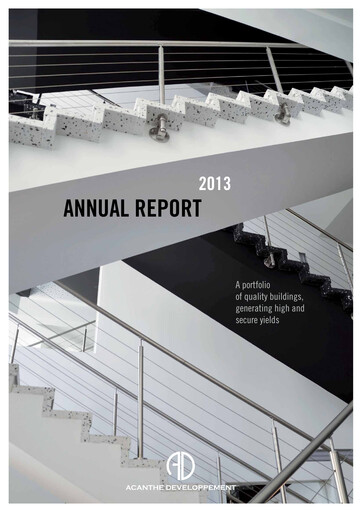 Vorschaubild Acanthe Développement Jahresbericht 2013