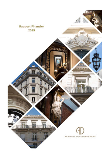 Miniature Acanthe Développement Rapport annuel 2019