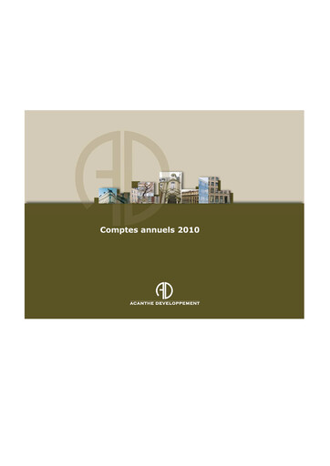 Vorschaubild Acanthe Développement Finanzmitteilung 2010