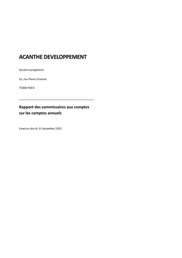 Thumbnail Acanthe Développement Financial Statement 2025