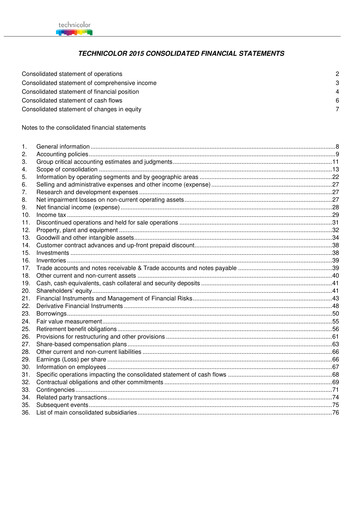 Thumbnail Vantiva Financial Statement 2015