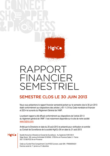 Thumbnail High Co. Half-year Report 2013-h1
