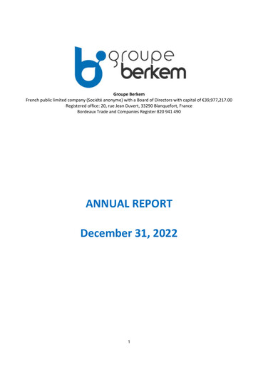 Thumbnail Groupe Berkem Annual Report 2022
