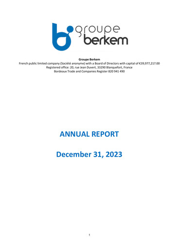 Thumbnail Groupe Berkem Annual Report 2023