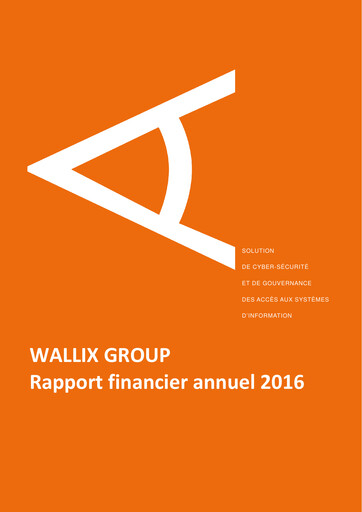 Miniature WALLIX Group Rapport financier 2016
