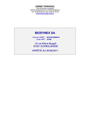 Miniature Biosynex Rapport financier 2011-h1