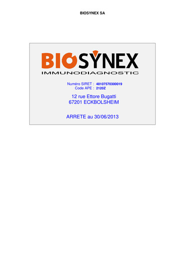 Miniature Biosynex Rapport financier 2013-h1