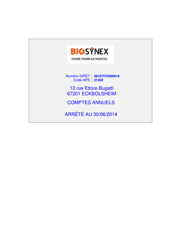 Miniature Biosynex Rapport financier 2014-h1