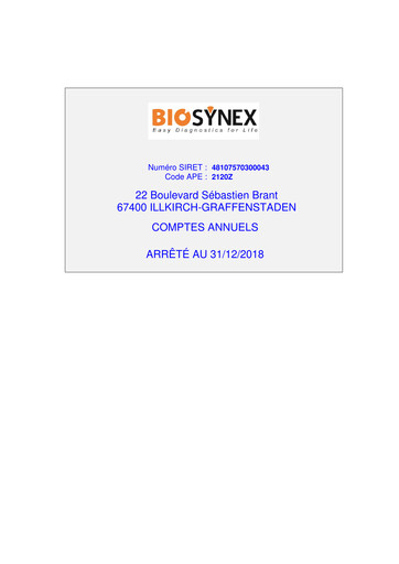 Miniature Biosynex Rapport financier 2018