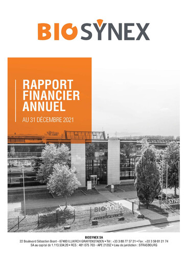 Miniature Biosynex Rapport financier 2021