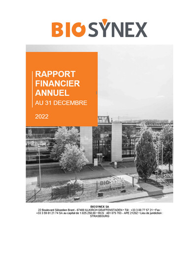 Miniature Biosynex Rapport financier 2022