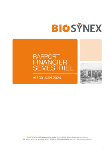 Miniature Biosynex Rapport financier 2024-h1