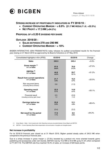 Thumbnail BigBen Interactive Financial Report 2018-2019