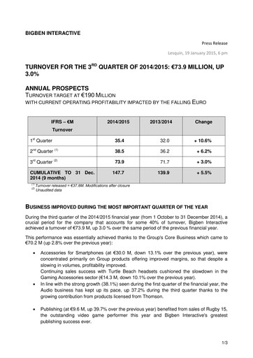 Thumbnail BigBen Interactive Quarterly Report 2014-q3