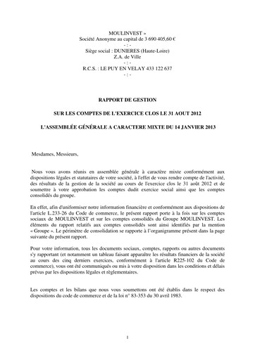 Thumbnail Moulinvest Financial Report 2012