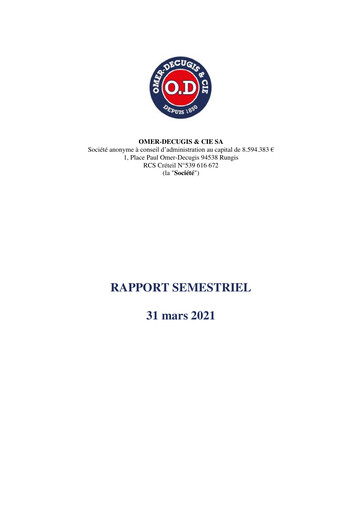 Miniature Omer-Decugis & Cie Rapport semestriel 2021-h1