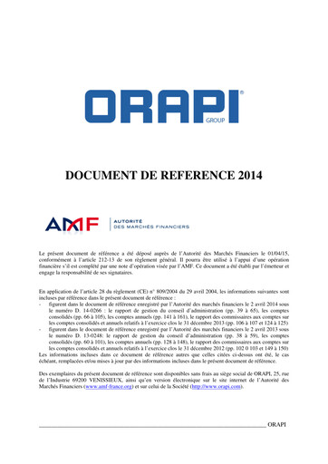 Vorschaubild Orapi SA Universelles Registrierungsdokument 2014