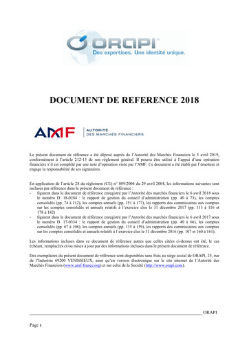 Vorschaubild Orapi SA Universelles Registrierungsdokument 2018