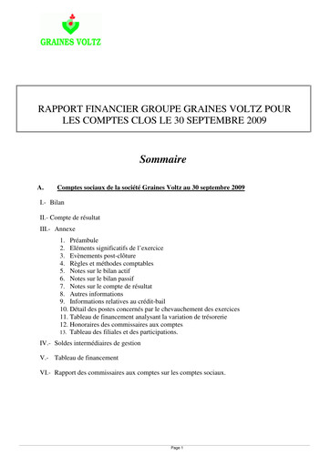 Miniature Graines Voltz Rapport financier 2009