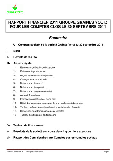 Miniature Graines Voltz Rapport financier 2011