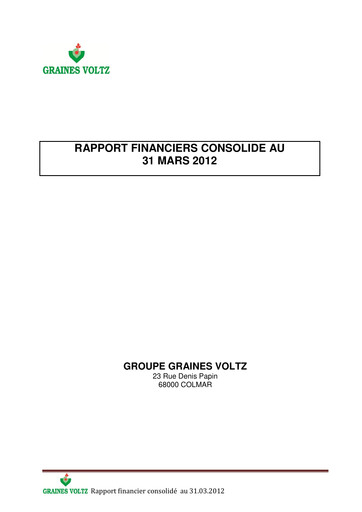Miniature Graines Voltz Rapport financier 2012