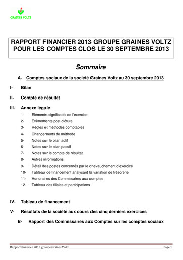 Miniature Graines Voltz Rapport financier 2013