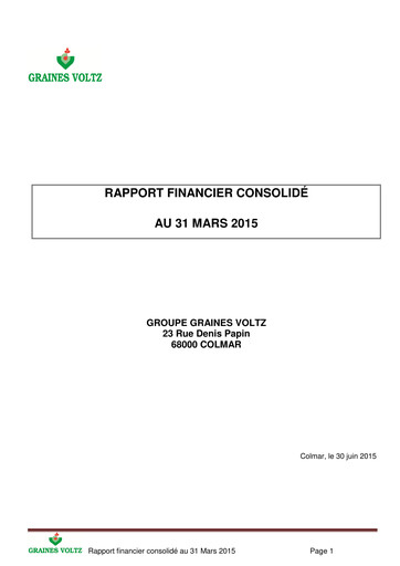 Miniature Graines Voltz Rapport financier 2015-h1