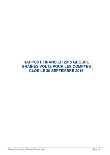 Miniature Graines Voltz Rapport financier 2015