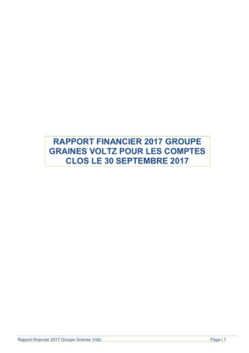 Miniature Graines Voltz Rapport financier 2017