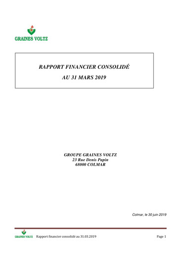 Miniature Graines Voltz Rapport financier 2019-h1