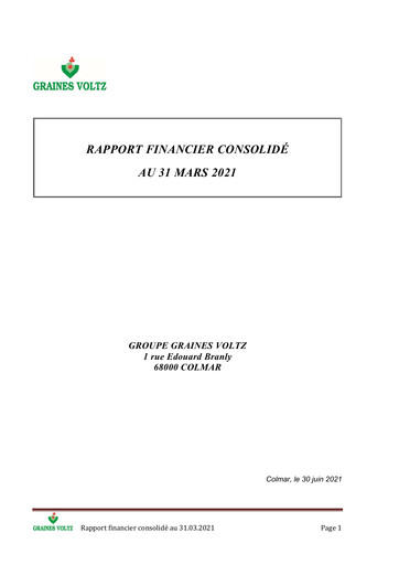 Miniature Graines Voltz Rapport financier 2021-h1